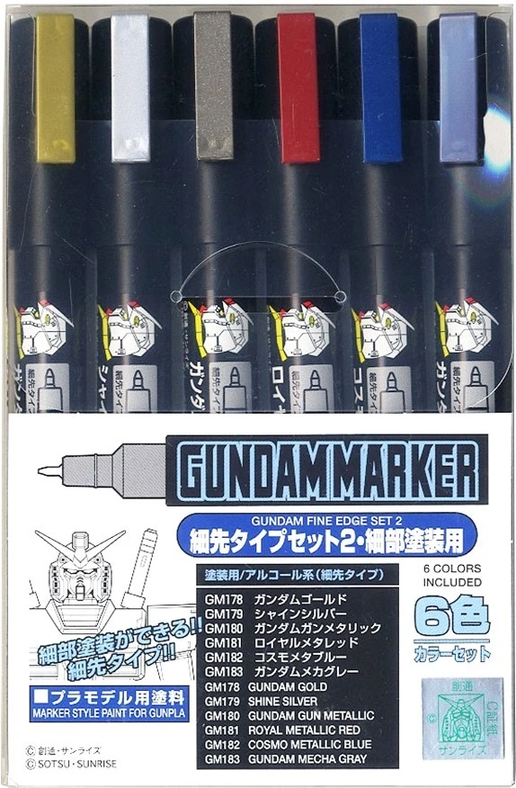 BANDAI GUNDAM MARKER AMS-126 FINE EDGE SET 2