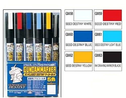 BANDAI GUNPLA MARKER SEED SET 6 GUNDAM 1 BANDAI GUNPLA MARKER SEED SET 6 GUNDAM